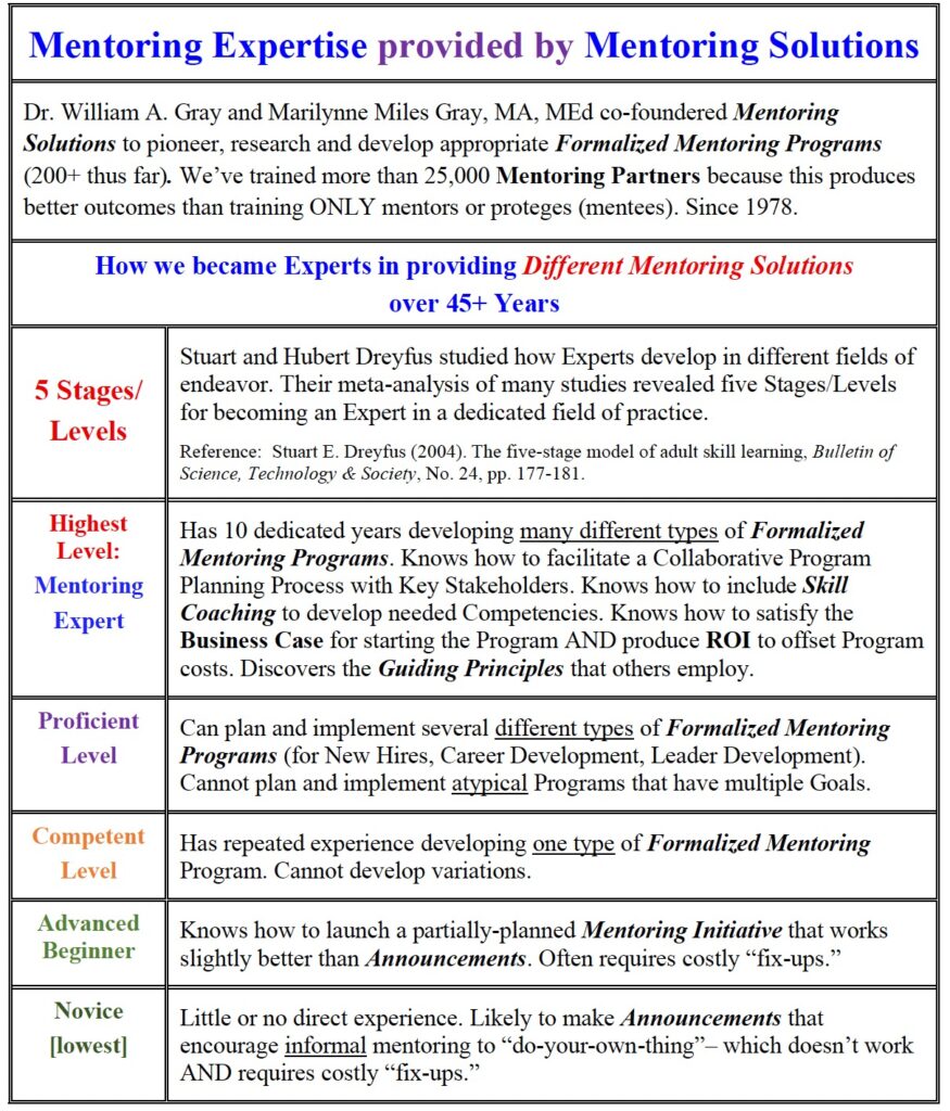 Mentoring Expertise provided by Mentoring Solutions